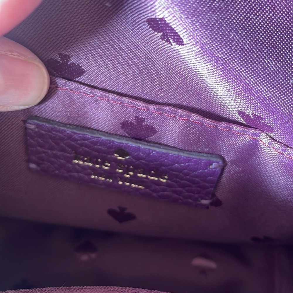 Kate Spade Baja Rose Purple Leather & Suede Camera Crossbody Bag - Picture 9 of 10